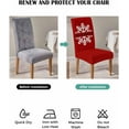thumbnail image 4 of Stretch Chair Covers Set of 4, Winter Christmas White Snowflake Universal Fit Elastic Decorative Dining Chairs Slipcovers for Wedding, Banquet, Snow Quote on Blue, 4 of 6