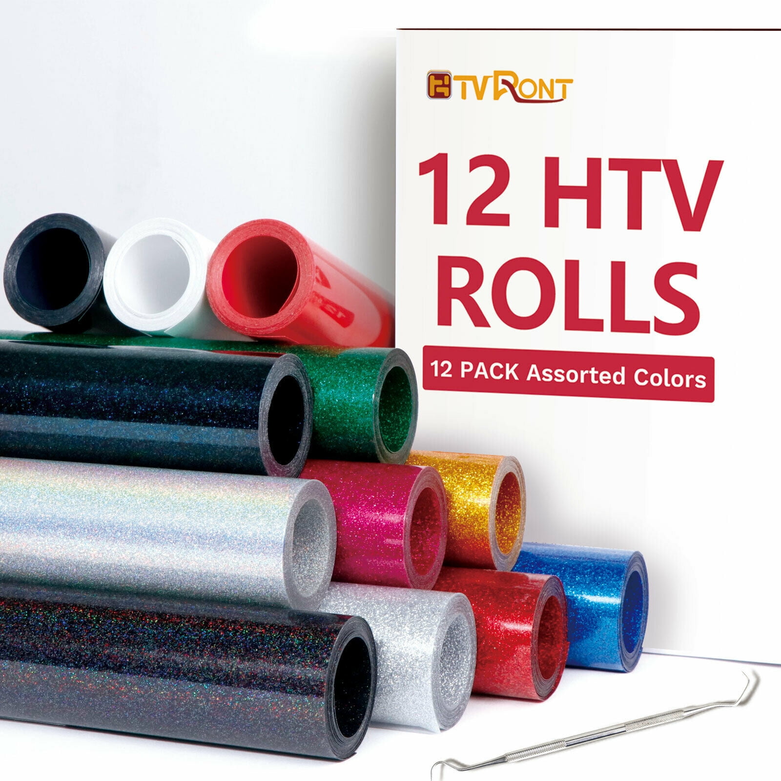 Glitter Red HTV 10" x 5FT Heat Transfer Vinyl Roll Iron-on T-shirts for Cricut 