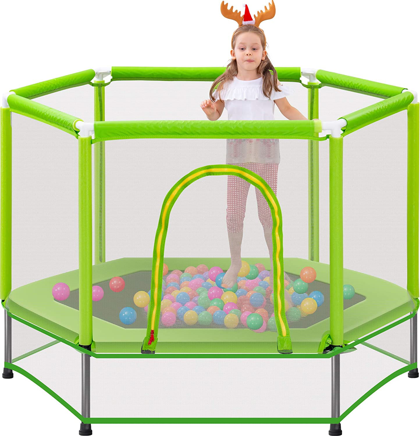 Children’s Mini Trampoline With Safety Net 4.5FT Kids Outdoor Indoor Toy Play 