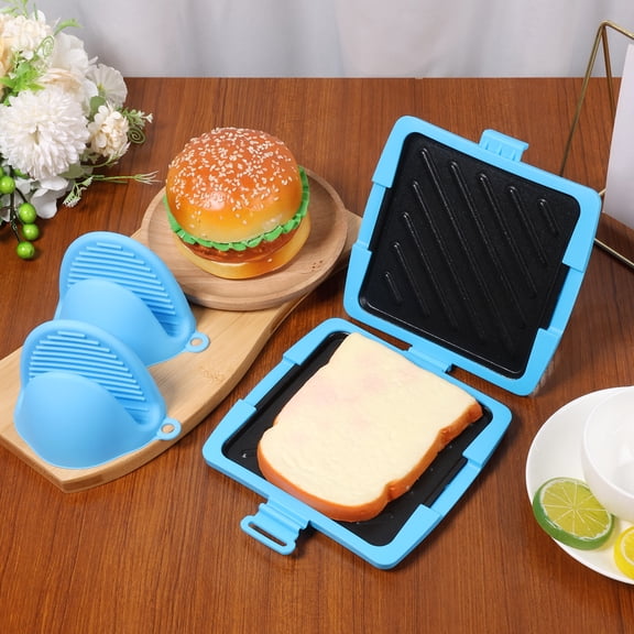 LINFANG Silicone Microwave Sandwich Maker Uniform Heating Microwave Toast Baking Pan Non Stick Toastie Maker Easy to Access for Home