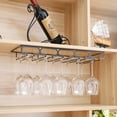 thumbnail image 2 of 3 Slots Wine Cup Holder Goblet Upside Down Wall Mounted Rack Glass Organization Shelf Stemware Storage, 2 of 2