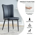 thumbnail image 3 of Dining Chairs 2-Piece Set, Modern PU Leather Dining Chairs with Curved Backrest and Seat Cushions, Accent Chair with Metal Legs for Dining Room, Living Rooms, Black, 3 of 8