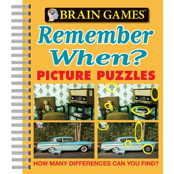 Pre-Owned Brain Games - Picture Puzzles: Remember When? - How Many Differences Can You Find? (Spiral-bound) 1605531618 9781605531618