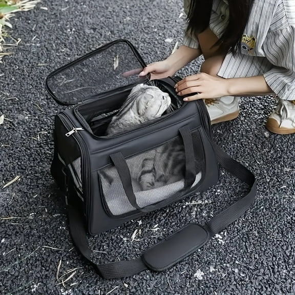 Cat Carrier Dog Carrier For Medium Dogs Dog Travel Crate Soft Slided Collapsible Pet Travel Carrier, Large (20.5" W X 13.5" H X 10" D)