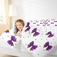 thumbnail image 3 of Manfei Purple Bow Twin Comforter Sets,Kawaii Princess Bowknot Bedding Set,Colorful Stars Reversible,2pcs,1 Comforter and 1 Pillowcase, 3 of 7