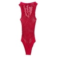 thumbnail image 3 of Aislor Lingerie Résille pour Femmes Body Transparent Monokini une Pièce Maillot de Bain Rouge Taille Unique, 3 of 5