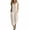 Beige, variant on Women's Jumpsuit Capris V Neck Sleeveless Button Down Overalls Summer Casual Loose Romper With Pockets