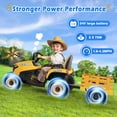 thumbnail image 6 of East doll 24 Volt Ride on Toys Car for Kids, Ride-on Tractor with Trailer, Electric Car for Kids, Power EVA Four Wheeler with Remote Control, 4.3Mph, Music Player, LED Light, Yellow, 6 of 7