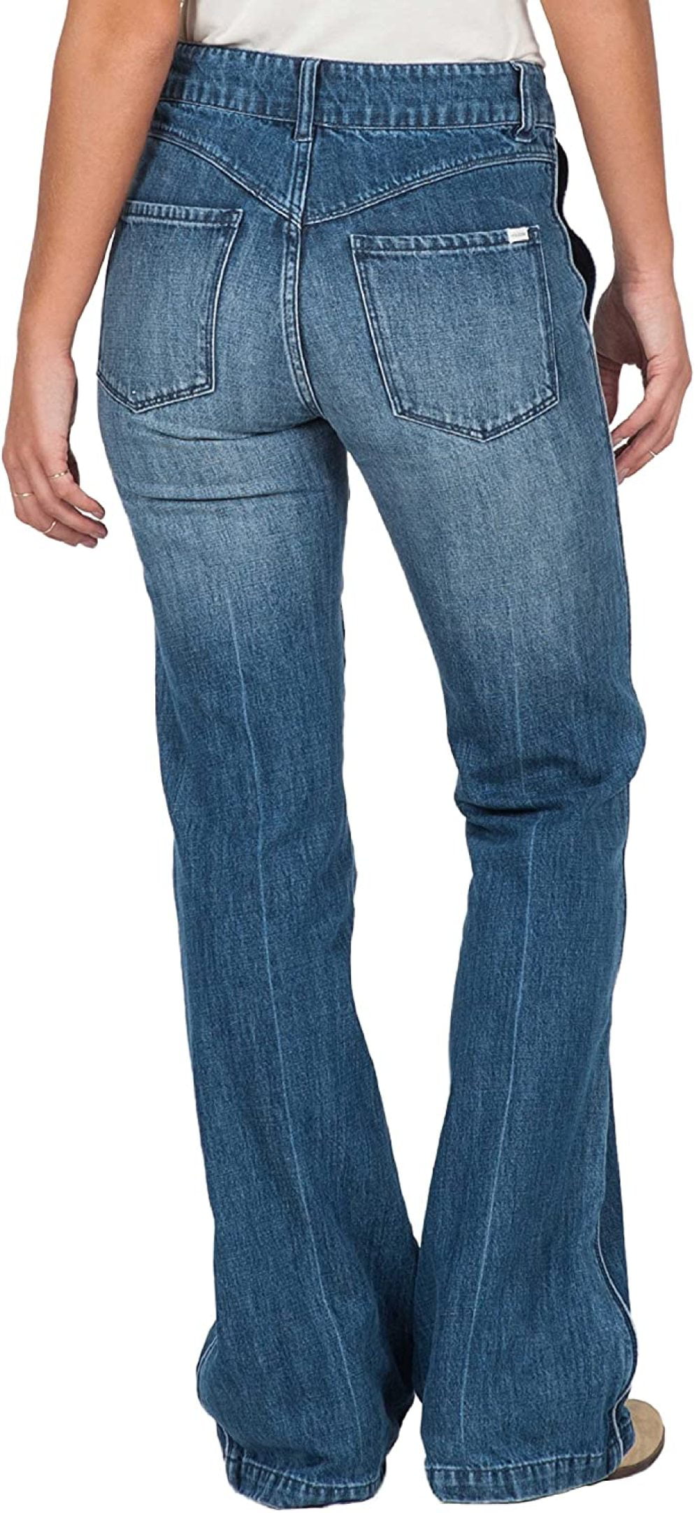 Volcom Womens Wide Leg Flare Jeans (3/26) Retro Blue - Walmart.com