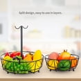 thumbnail image 3 of Fruit Basket, Metal Fruit Bowl With Triple Banana Holder for Hoom Decor Kitchen Counter, Black Halloween Decorations, 3 of 6