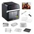 thumbnail image 1 of GoWISE USA GW44800-O Deluxe 12.7 cuartos 15 en 1 freidora de aire eléctrica con asador y deshidratador + 50 recetas QT, negro/plata, 1 of 5