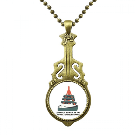 hong kong tai po waterfront park necklace antique guitar jewelry music pendant