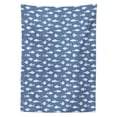 thumbnail image 3 of Ambesonne Fish Tablecloth Rectangular Table Cover, White Silhouette Fish, 60"x90", Ceil Blue and White, 3 of 4