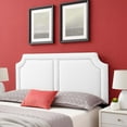 thumbnail image 2 of Headboard, Nailhead, King California Size, White, Velvet, Modern Contemporary, Mid Century Bedroom Master Guest Suite Room, 2 of 9