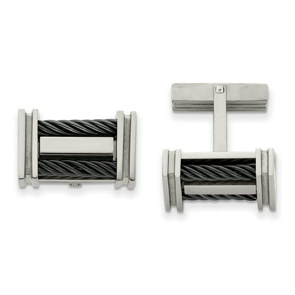 Titanium Black IP-plated Wire Cuff Links