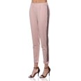 thumbnail image 1 of FashionOutfit Women's Solid with Striped Elastic Trim Side Detail High Waist Pant, 1 of 4