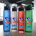 thumbnail image 3 of Vaso de agua portátil para deportes de viaje, para acampar al aire libre, resistente a fugas, de plástico, de Sonic the Hedgehog, rojo, verde, azul y negro, 560 ml, 3 of 5