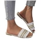 thumbnail image 3 of Bmisegm Women Sandals Fashionable New Pattern Color Block Square Toe Open Toe Breathable Flat Bottom Comfortable Summer Casual Beach Shoes Womens Sandals Summer Beige 9, 3 of 9