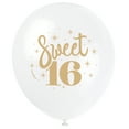 thumbnail image 2 of Unique Industries Latex Script Sweet 16" White Graphic Prints 16th Birthday Balloons, 8 Count, 2 of 3