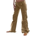 thumbnail image 2 of Babysbule Womens Straight Leg Pants Loose Wide Leg Multi Pocket Casual Loose Straight Tube Workwear Pants, 2 of 6