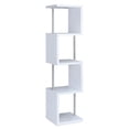 thumbnail image 4 of Baxter 67-inch 4-shelf Bookshelf White and Chrome, 4 of 11