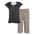 thumbnail image 3 of JEFFRICO Pajamas For Women Capri Set Sleepwear Soft Pajamas Short Sleeve Pajama Sleepshirt With Capri Pants, 3 of 7