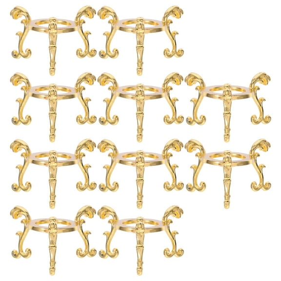 OUNONA 10Pcs Crystal Ball Display Stands Gold Alloy Metal Holders for Sphere Decoration