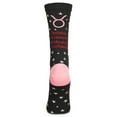 thumbnail image 2 of MeMoi Women's Taurus Zodiac Sign Crew Socks - Womens - Female, 9-11, Black, 2 of 4