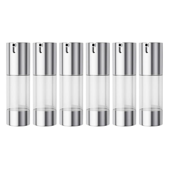 Botella dosificadora de crema cosmética Airless Longway Silver, 30 ml (x6)