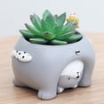 thumbnail image 4 of jinwen Flower Pots Resin Planter Flowerpot Pot Small Planters, Cute Cat, 4 of 8