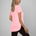 thumbnail image 4 of Tops for Women Plus Size under $5 Short Sleeved Round Neck Loose Casual Top Pink XL, 4 of 6