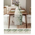 thumbnail image 3 of Ldtrchee Sage Green Eucalyptus Table Runner 120 Inches, Country Leaf Plants Retro Beige Bed Runner Dresser Scarves Tabletop for Indoor Outdoor Parties/Ceremony/Banquet, 13"x 120", 3 of 8
