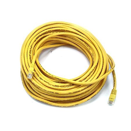 24awg Snake Cable - Monoprice Cat5e Ethernet Patch Cable - Network Internet Cord - RJ45, Stranded, 350Mhz, UTP, Pure Bare Copper Wire, 24AWG, 75ft, Yellow