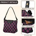 thumbnail image 3 of Iauyy Women's Handbag Removable Shoulder Satchel Bag-Polyester and PU leather ，Checkered Pattern, 3 of 7