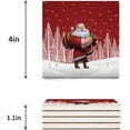 thumbnail image 3 of RYLABLUE Merry Christmas Santa Claus Set of 4 Coaster for Drinks, Absorbent Ceramic Stone Coasters Cup Mat with Cork Base for Home Kitchen Room Coffee Table Bar Decor, 3 of 4