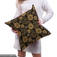 thumbnail image 5 of Ambesonne Floral Fabric by the Yard Upholstery, Brownish Leaves Flowers Art, 3 Yards, Charcoal Grey and Amber, 5 of 5