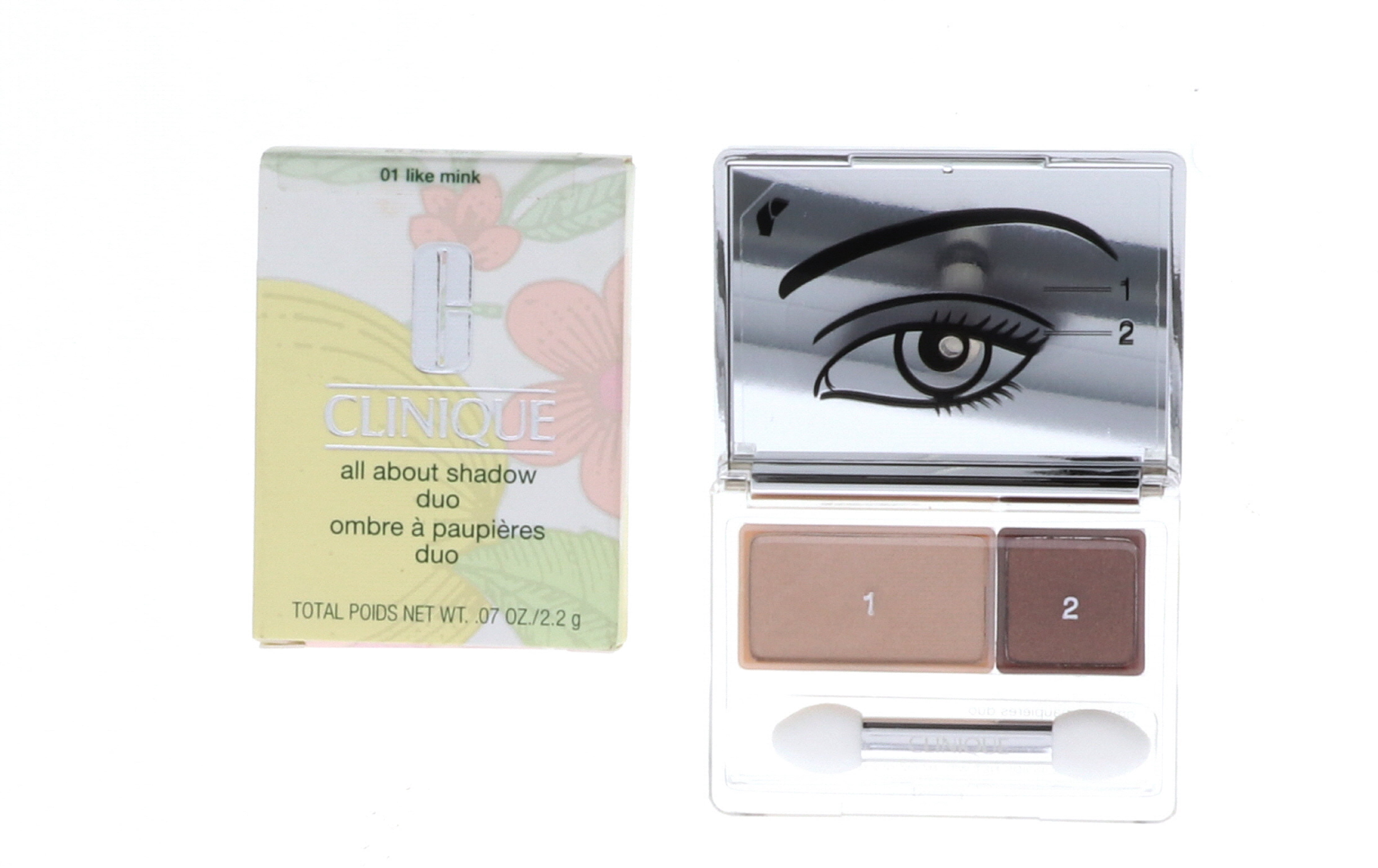 Clinique All About Shadow Duo Eye Shadow, No. 01 Like Mink, 0.07 oz