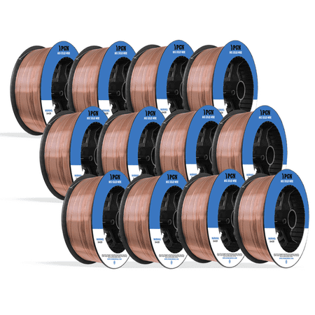 

(12 Spools) PGN Solid MIG Welding Wire - ER70S-6 - 0.023 Inch 11 Pound Spool - Mild Steel MIG Wire with Low Splatter and High Levels of Deoxidizers - For All Position Gas Welding