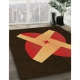 thumbnail image 3 of Ahgly Company Machine Washable Indoor Square Transitional Dark Bisque Brown Area Rugs, 5' Square, 3 of 7