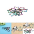 thumbnail image 2 of LLC 10pcs Colorful Pentacle Shaped Key Ring Iron Key Chain Pendant DIY Jewelry Handbag Supplies, 2 of 6
