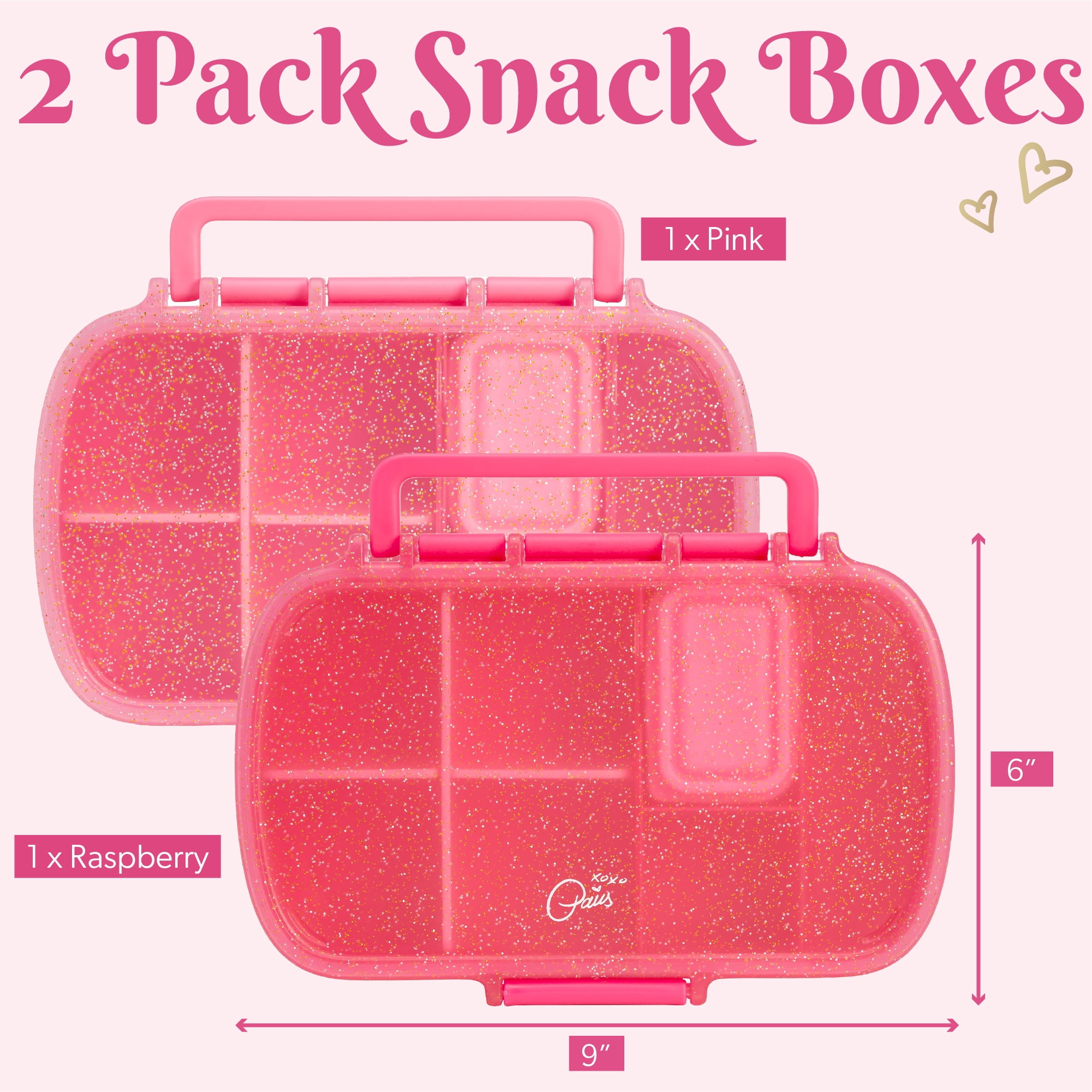 Paris Hilton Plastic Bento Box, Glitter Infused Lid, Customizable