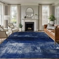 thumbnail image 2 of Navy Blue Large Area Rugs for Bedroom Living Room, Soft Non Slip Carpet Bedside Rug, Retro Oil Painting Modern Abstract Art Aesthetics Rectangular Floor Cover Kitchen Accent Rug 5'x8' for Office, 2 of 9