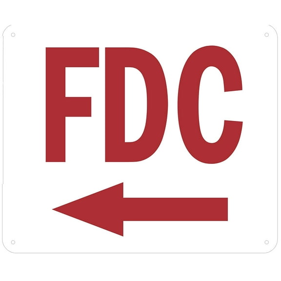 FDC Arrow Left Sign (Aluminium Reflective, White 10x12)