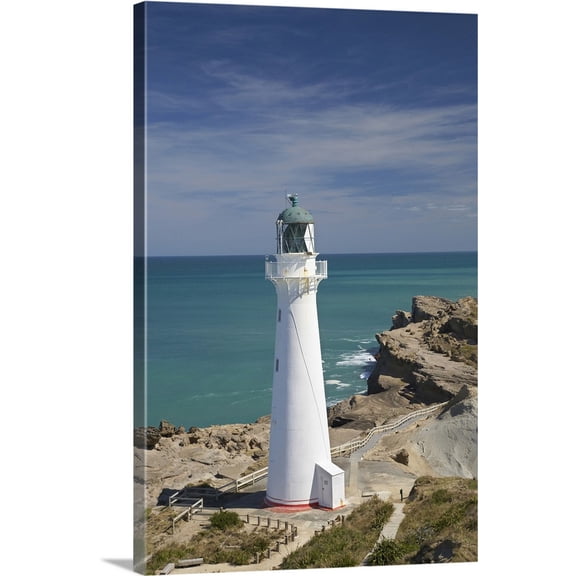 Great BIG Canvas | "Castle Point Lighthouse, Castlepoint, Wairarapa, North Island, New Zealand" Canvas Wall Art - 20x30