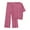 Pink, variant on CheerKidz Womens Solid Round Neck Short Sleeve Blouse and Long Pants Set Elastic Waist Comfortable Two Piece Outfit with Pockets