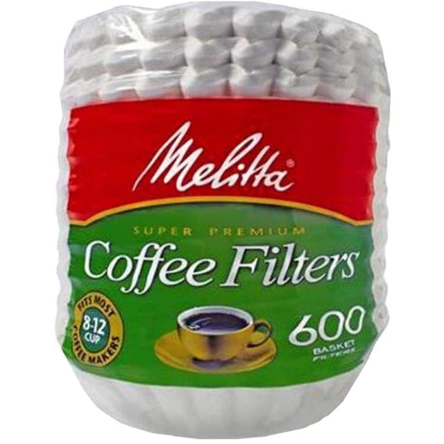 Filtros de cafe Melitta 600, Cesta, Pack de 600, 8-12 tazas, Melitta Melitta