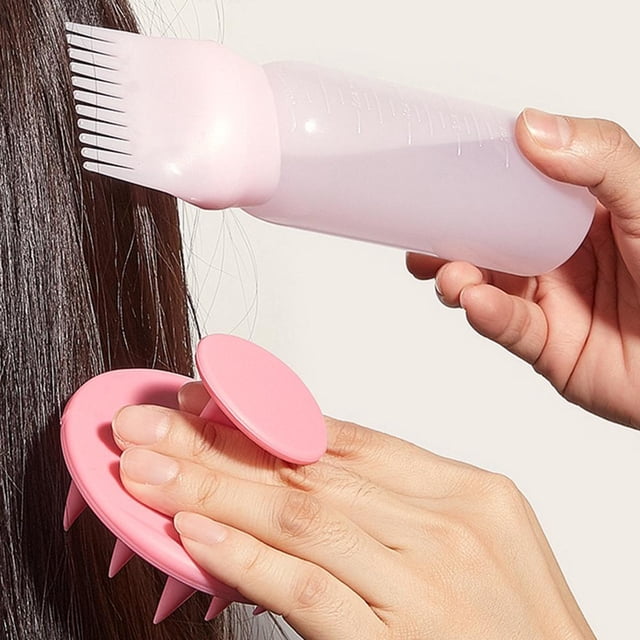 Tinte para el cabello Champú Botella Aplicador Pincel para colorear Lavado Bote de limpieza (Rosa) Likrtyny Cuidado Belleza