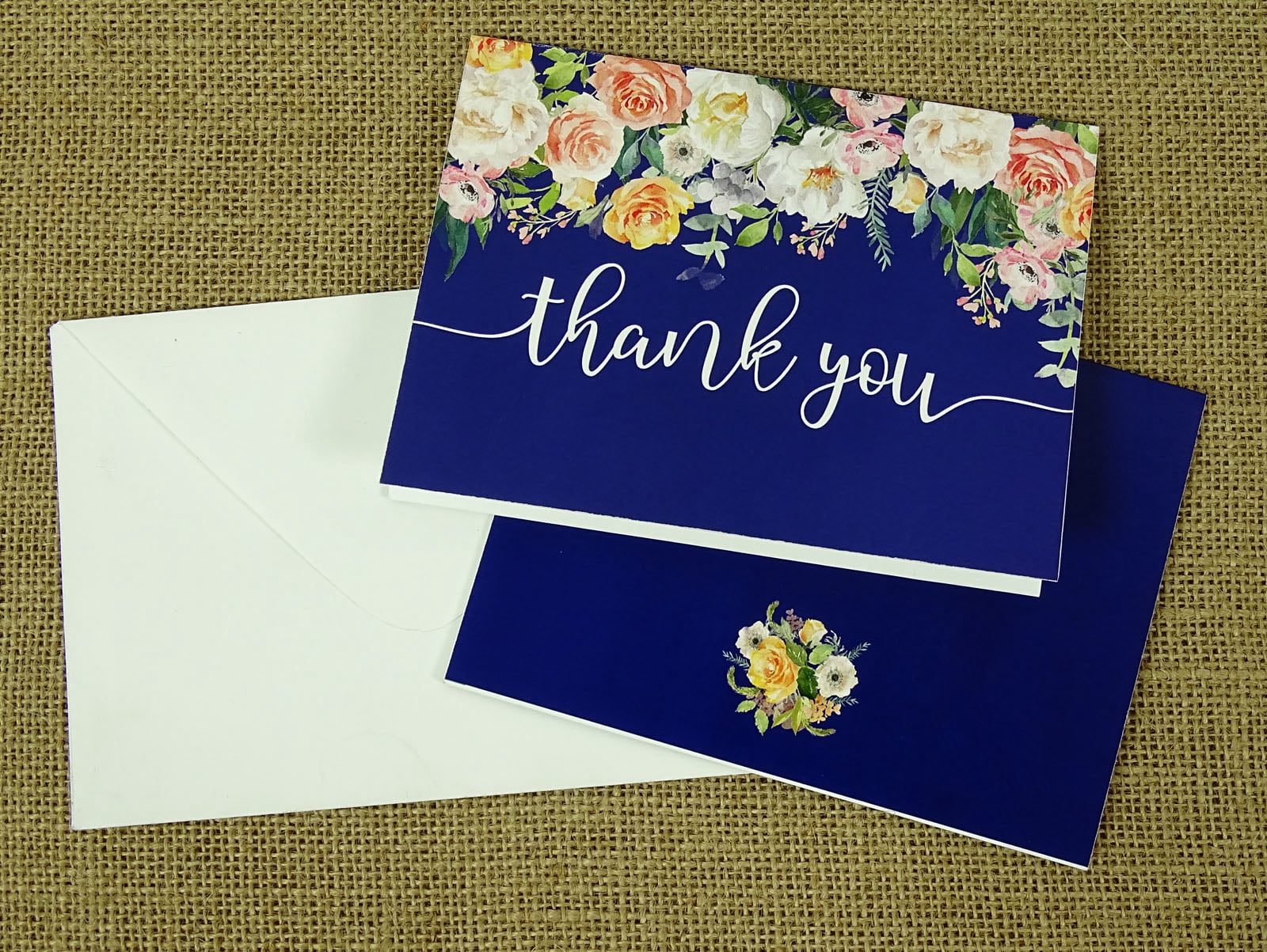 Darling Souvenir Floral Wedding Thank You Greeting Cards With White Envelopes Pack Of 36 Pcs