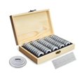 thumbnail image 1 of CNKOO 50Pcs Commemorative Coin Storage Box Wooden Coin-Protection Case with Adjustable Pad for Coin Collector Teenage Adult, 1 of 9