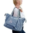 thumbnail image 4 of Spencer Large Travel Tote Bag, Waterproof Expandable Duffel Gym Tote Bag, Weekender Carry on Overnight Bags for Women and Men with Trolley Sleeve Wet Pocket, Travel Duffel Bag, Blue, 4 of 10